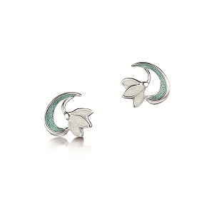Snowdrop Silver & Enamel Small Stud Earrings - EE0230